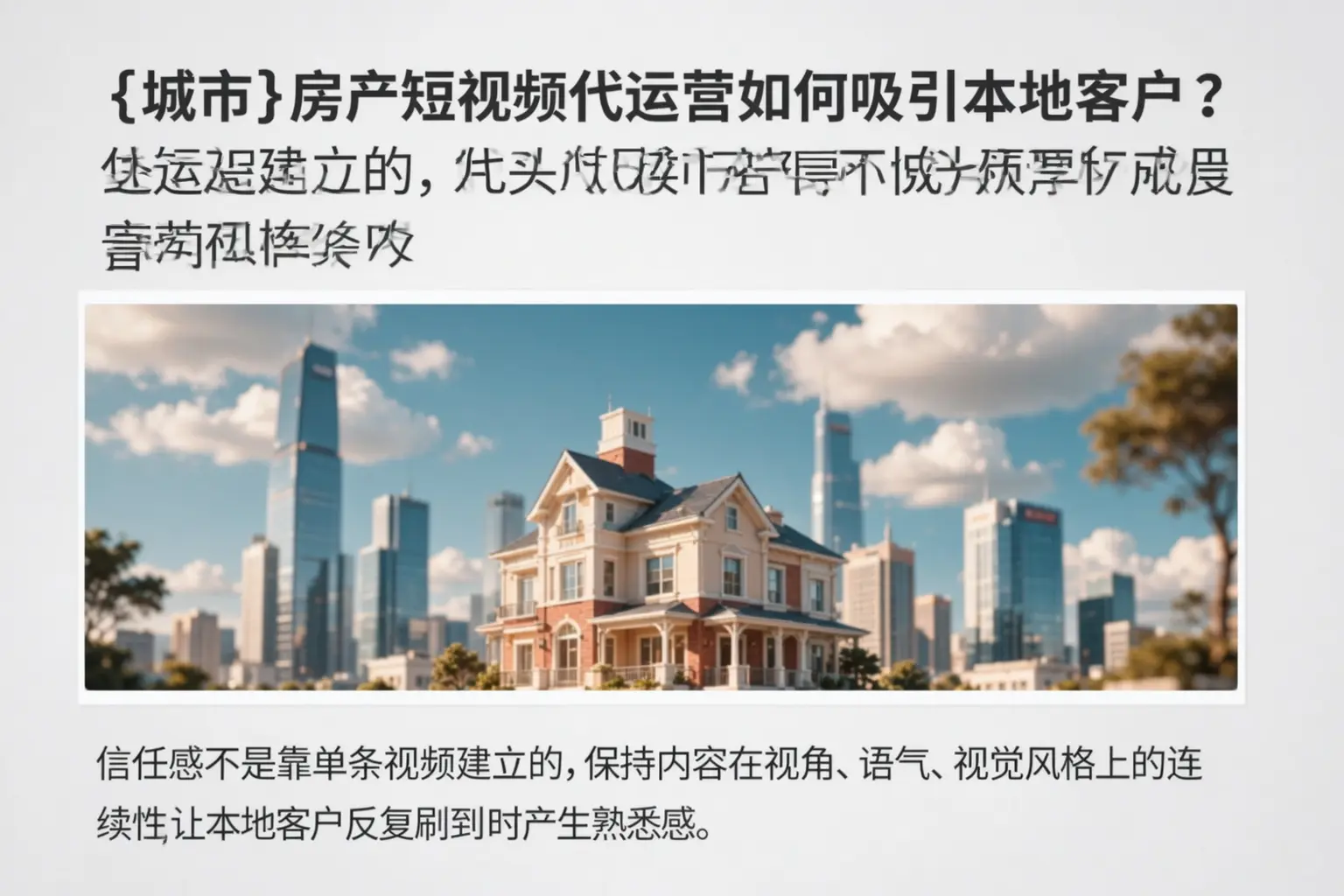 台州房产短视频代运营如何吸引本地客户?