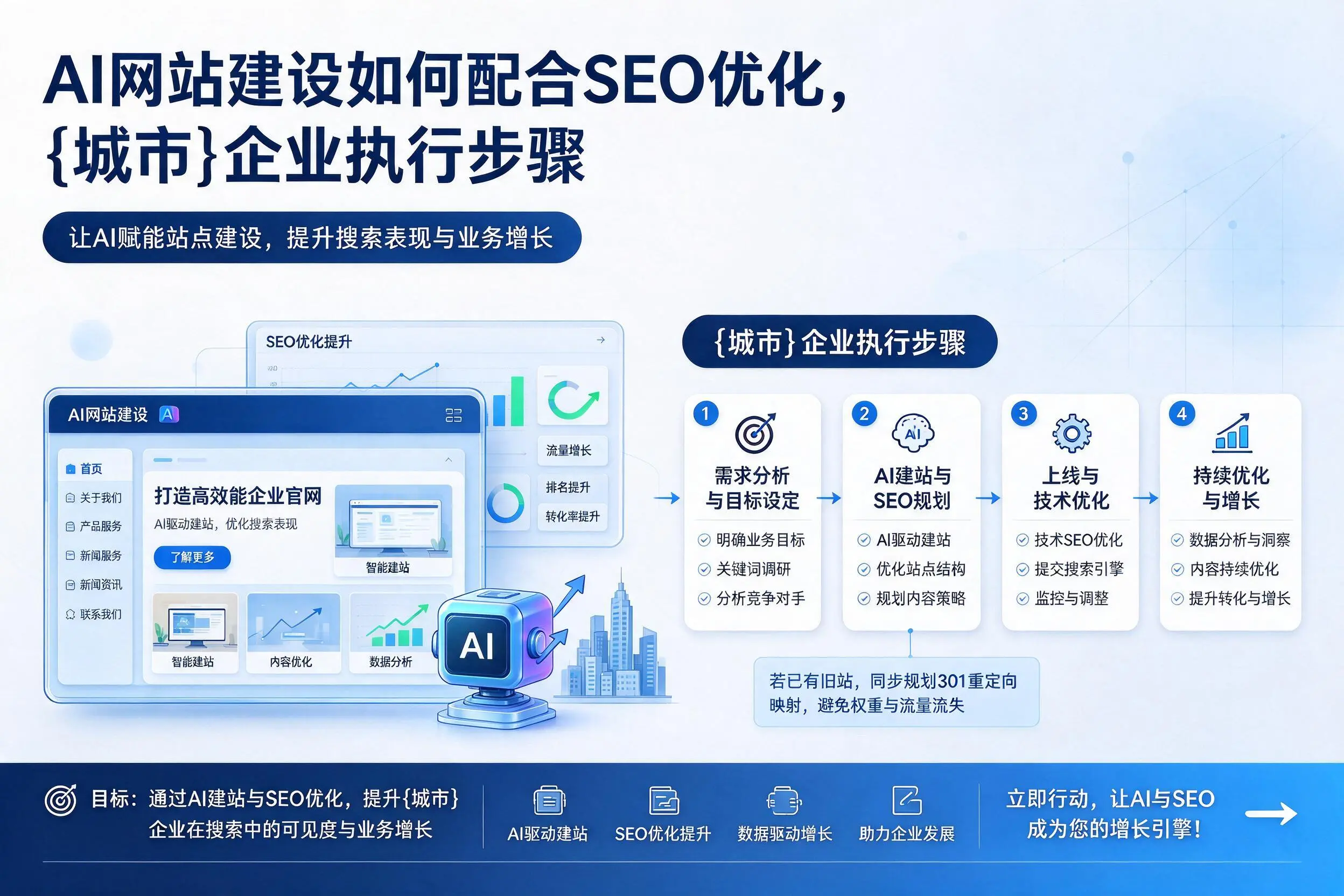 AI网站建设如何配合SEO优化，台州企业执行步骤